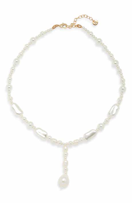 Nordstrom Mixed Faux Pearl Y-Necklace