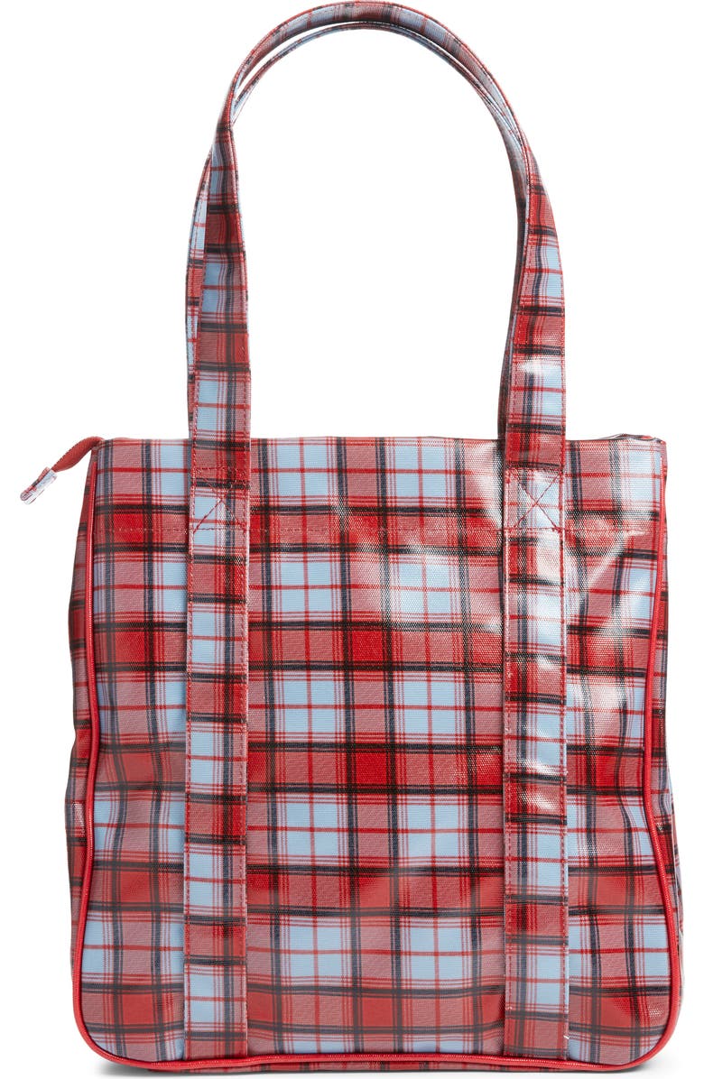 Damson Madder Blue Fog Check Tote, Alternate, color, Red/ Blue Multi