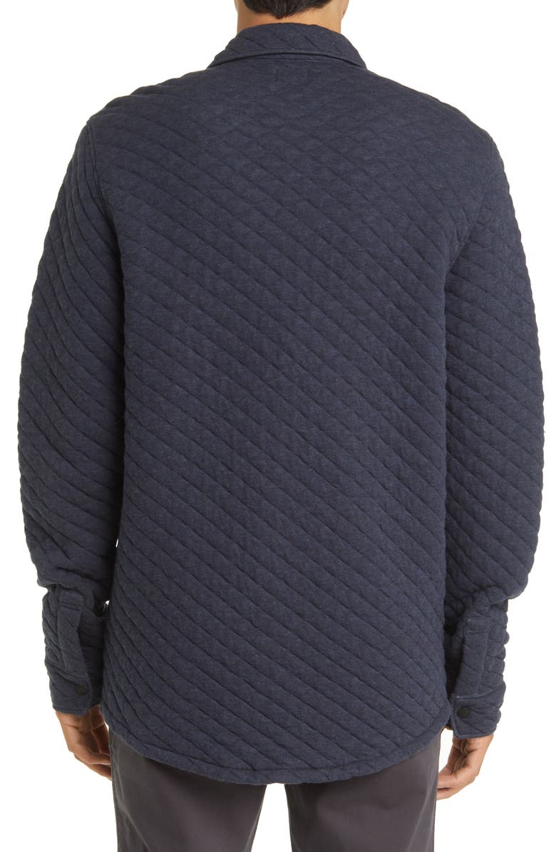 Faherty Epic Cotton Blend Quilted Shirt Jacket, Alternate, color, Navy Melange
