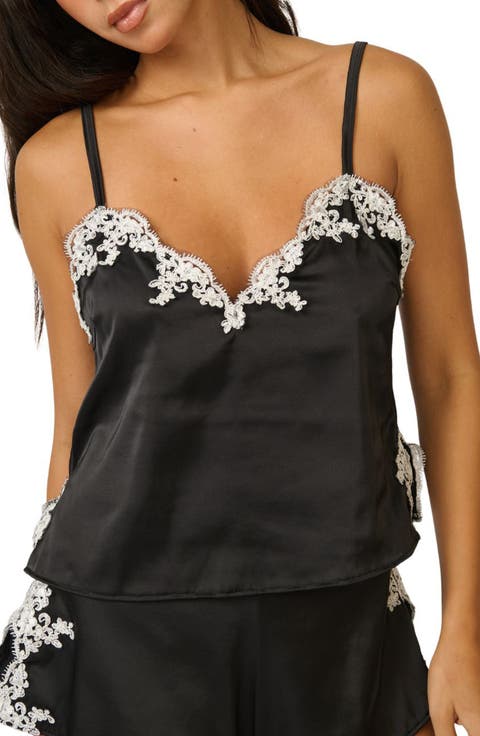 Cinderella Lace Trim Stretch Satin Camisole