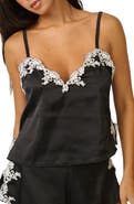 Kat The Label Cinderella Lace Trim Stretch Satin Camisole