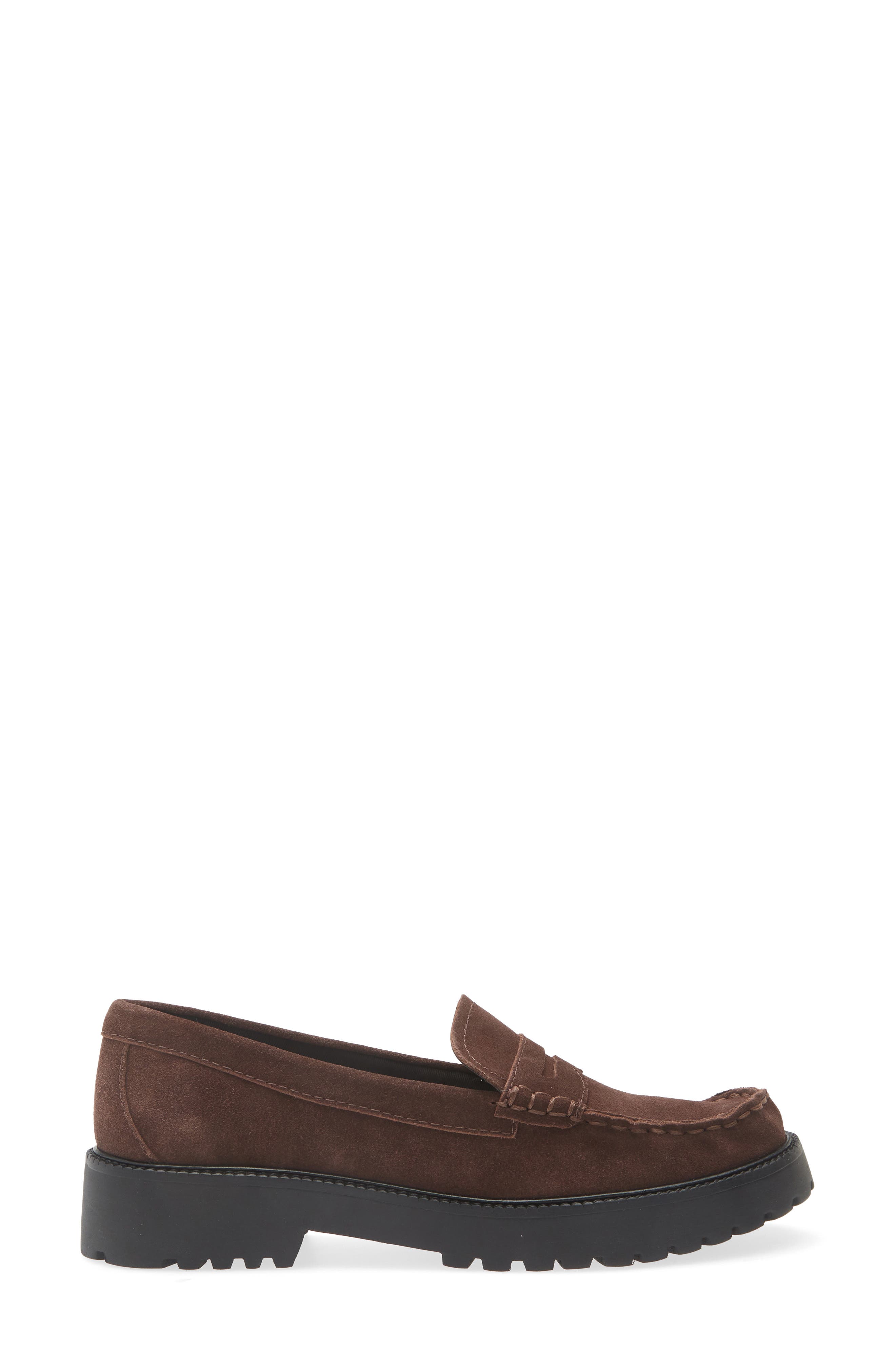 Dolce Vita Merek Platform Penny Loafer, Alternate, color, Dark Brown Suede