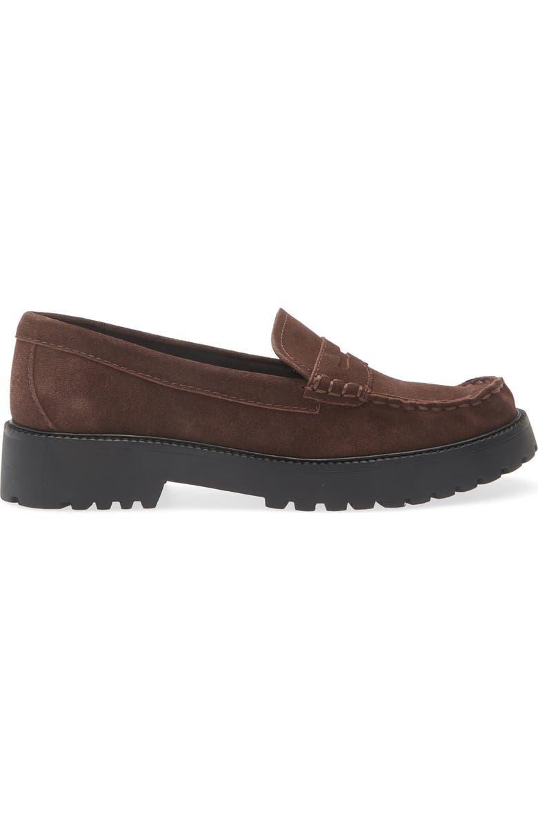 Dolce Vita Merek Platform Penny Loafer, Alternate, color, Dark Brown Suede