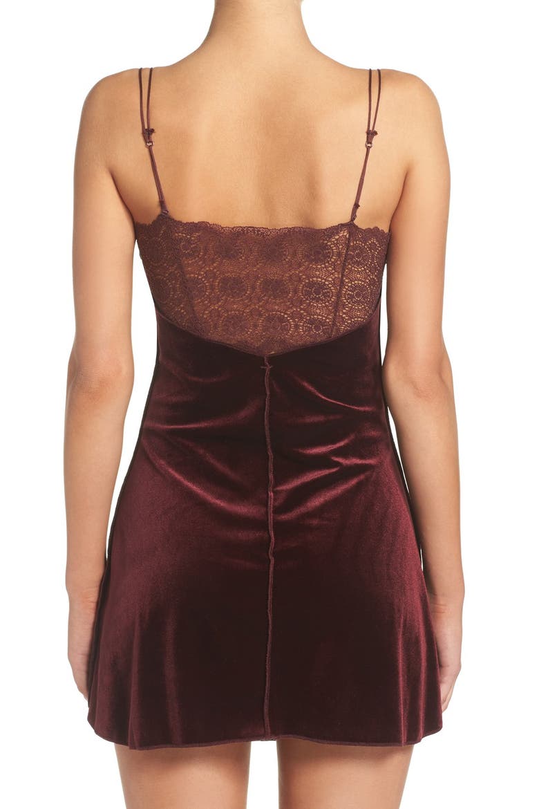 'Yasmine' Velvet Slip, Alternate, color, DARK PURPLE