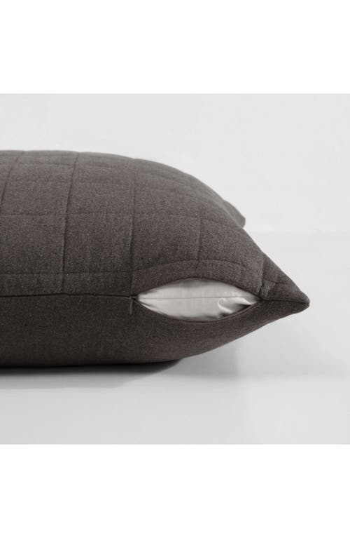 Calvin Klein Home Mélange Cotton Flannel Sham In Dark Brown