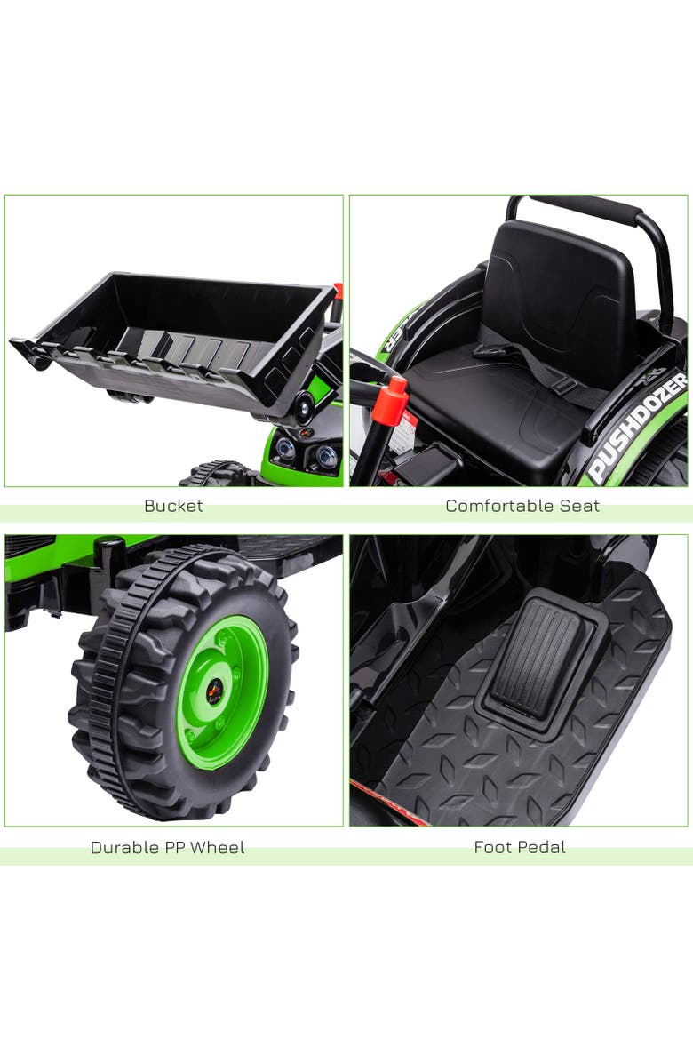 Aosom 6V Kids Ride on Excavator with High/Low Speed, Sound, Alternate, color, Green