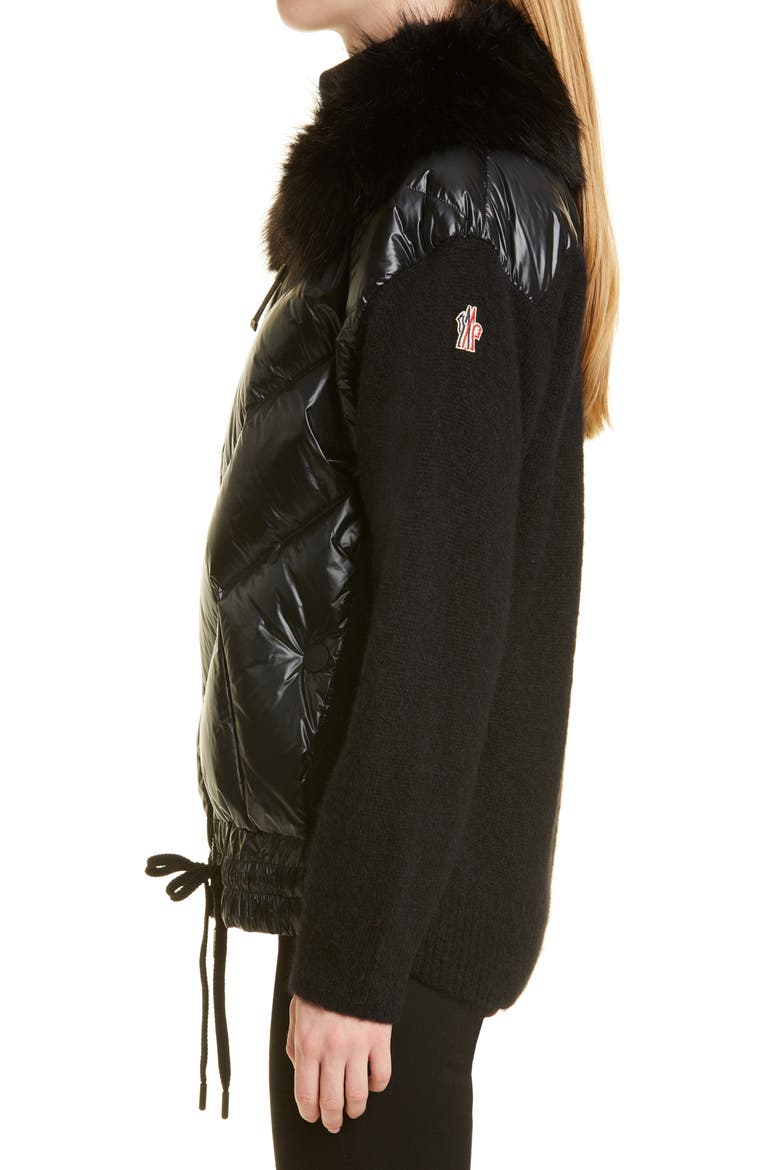 750 Fill Power Down & Alpaca Blend Cardigan, Alternate, color, BLACK