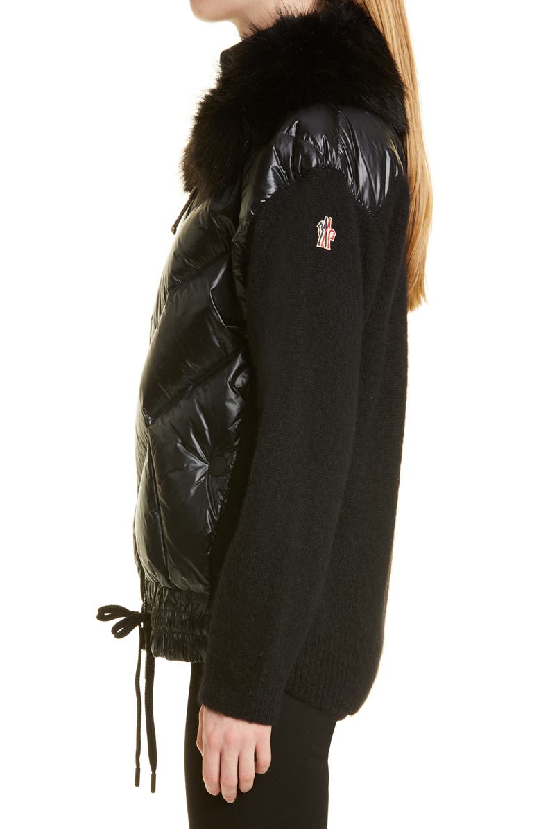 Moncler Grenoble 750 Fill Power Down & Alpaca Blend Cardigan, Alternate, color, 