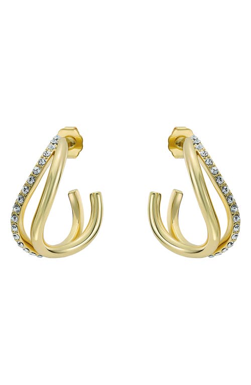 Ted Baker Large Wayva Pavé Crystal Hoop Earrings In Gold