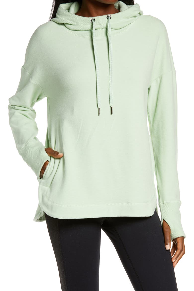 Escape Fleece Hoodie, Main, color, TERRAIN GREEN