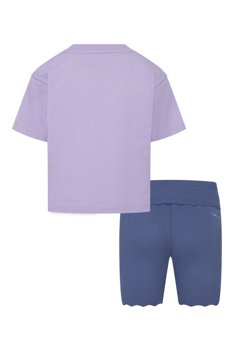 Kids' Swoosh Graphic T-Shirt & Bike Shorts Set, Alternate, color, DIFFUSED BLUE