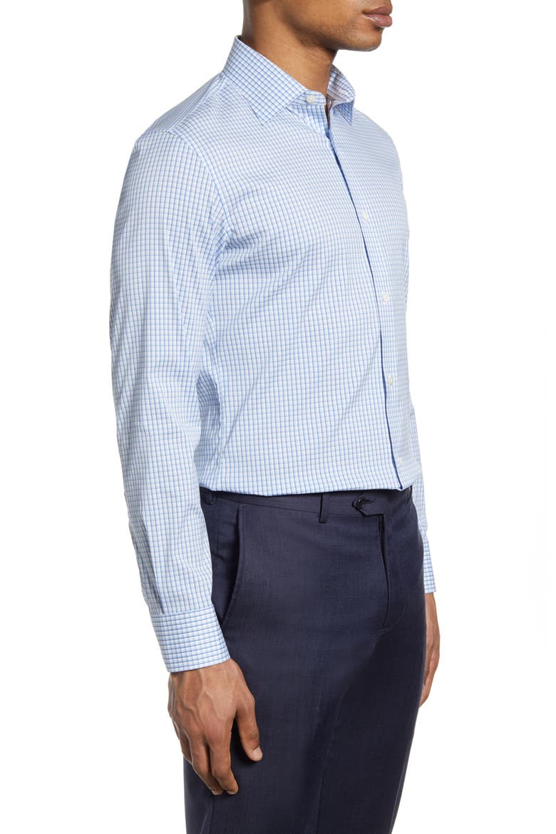 Slim Fit Check Dress Shirt, Alternate, color, PRESTWOOD PLAID VENTANA BLUE