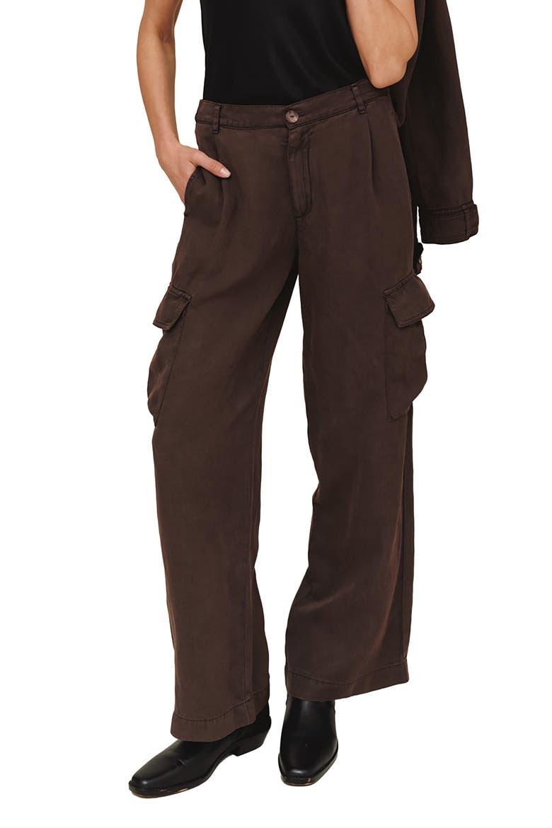 Wide Leg Cargo Pants, Main, color, DARK ROAST