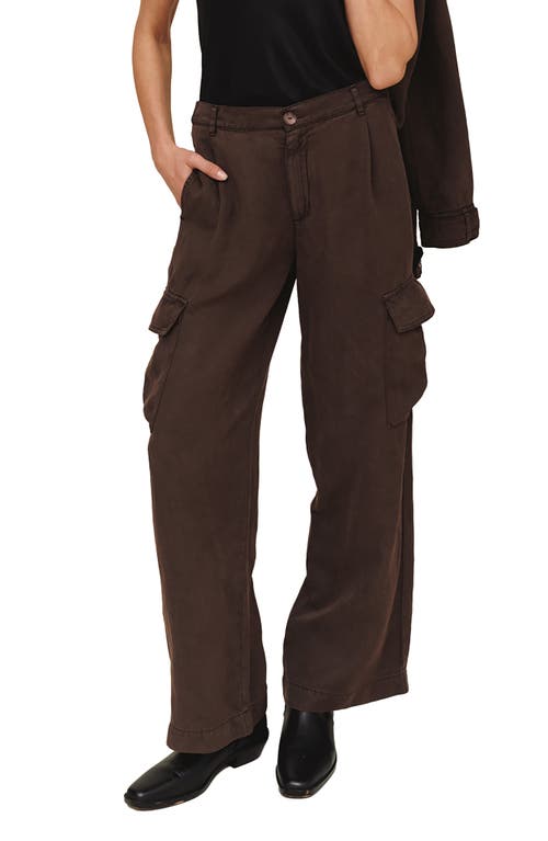 Bella Dahl Wide Leg Cargo Pants In Dark Roast