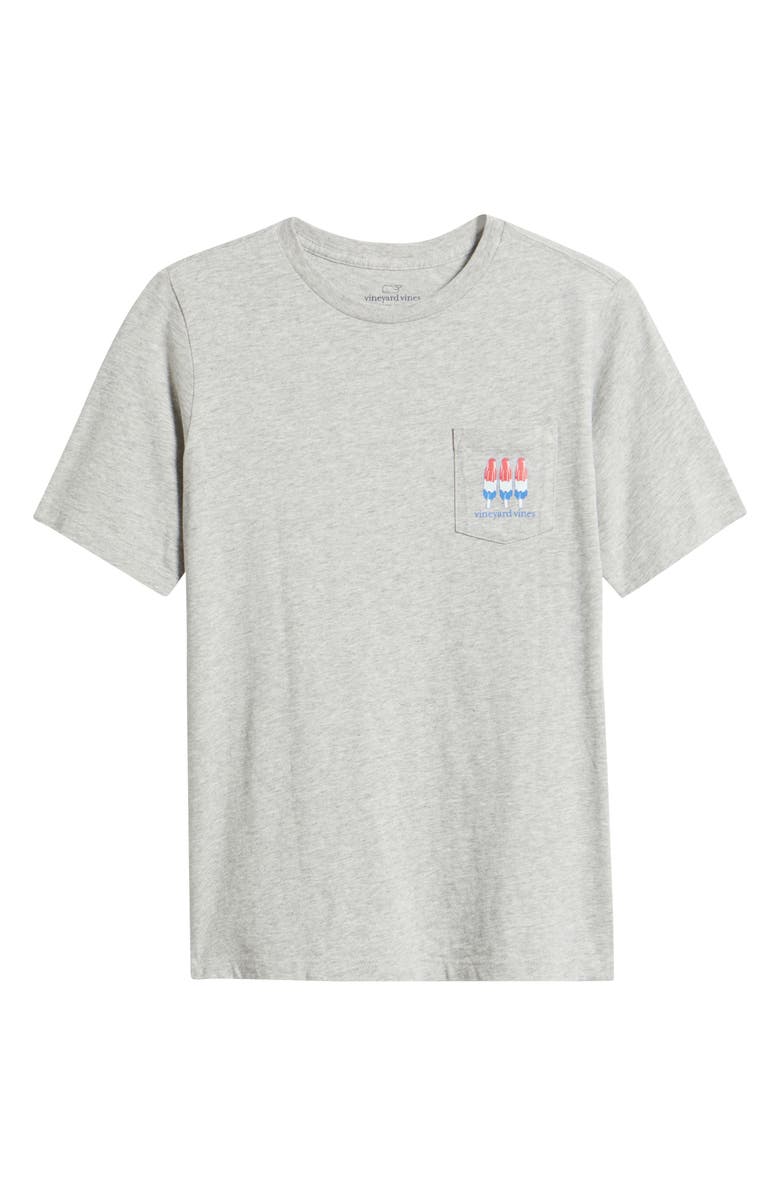 vineyard vines Kids' Ice Pop Flag Cotton Graphic Pocket T-Shirt, Main, color, Grey Heather