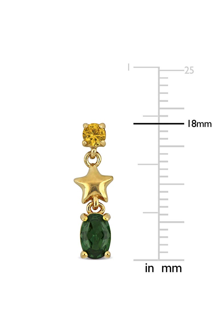 Created Gemstones & Star Drop Earrings, Alternate, color, GREEN