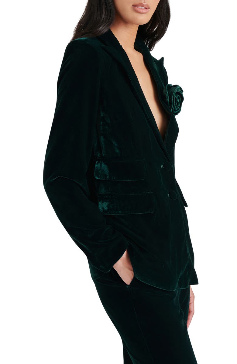 Steve Madden Merene Rosette Detail Velvet Blazer, Alternate, color,