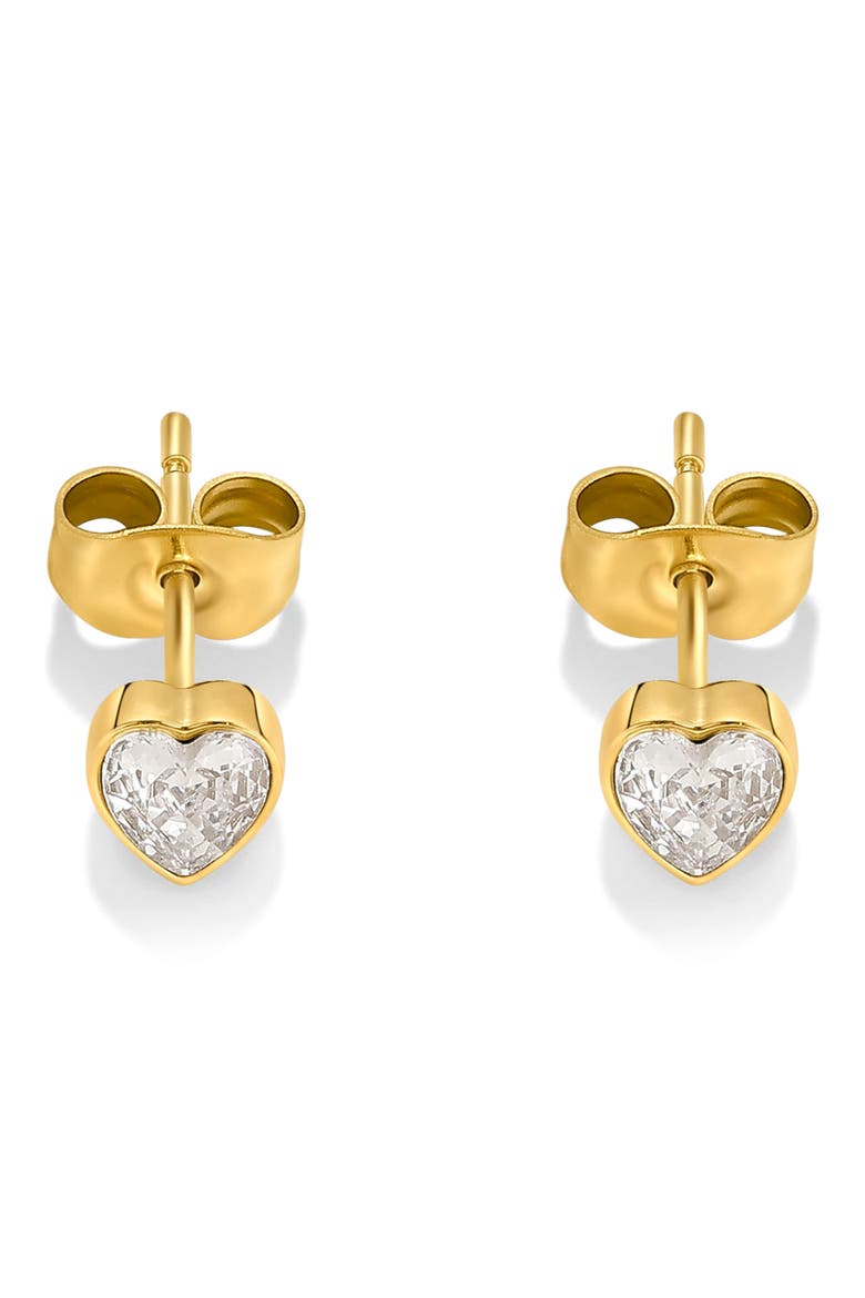Heart Stud Earrings, Main, color, GOLD