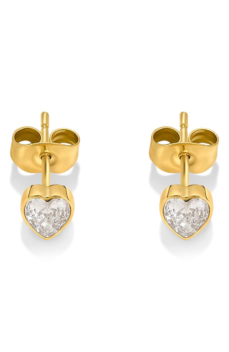 D.LOUISE Heart Stud Earrings, Main, color, Gold