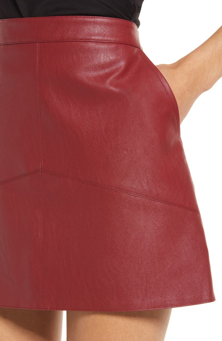 Lulus Harley Faux Leather Miniskirt, Alternate, color, 