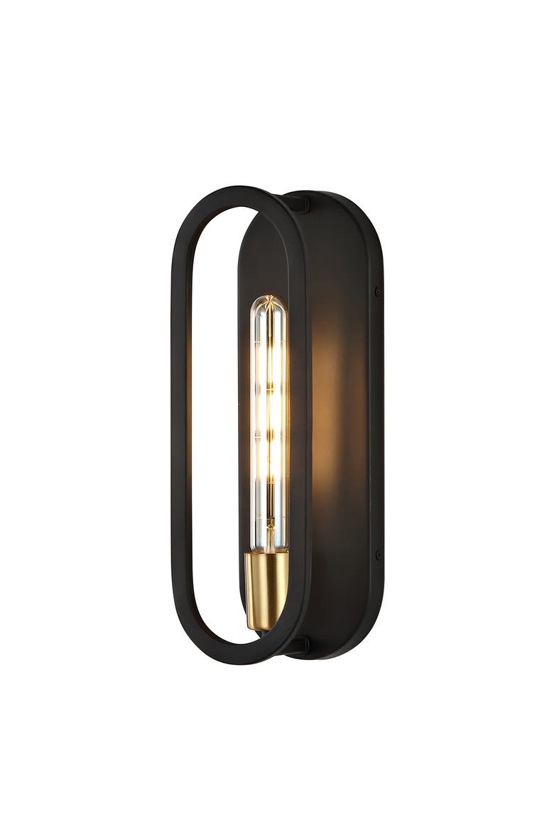 Emilia 1-Light Modern Bohemian Iron LED Sconce, Main, color, Oil Rubbed Bronze/Brass Gold