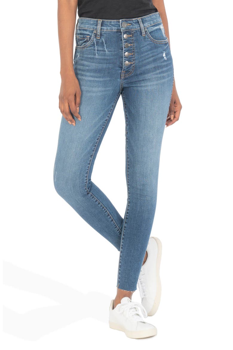 Donna Fab Ab Button Fly High Waist Ankle Skinny Jeans, Main, color, PERSUANCE