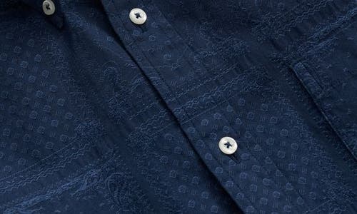 Brooks Brothers Regular Fit Patchwork Jacquard Short Sleeve Cotton Button-down Shirt In Patchworkjacquard