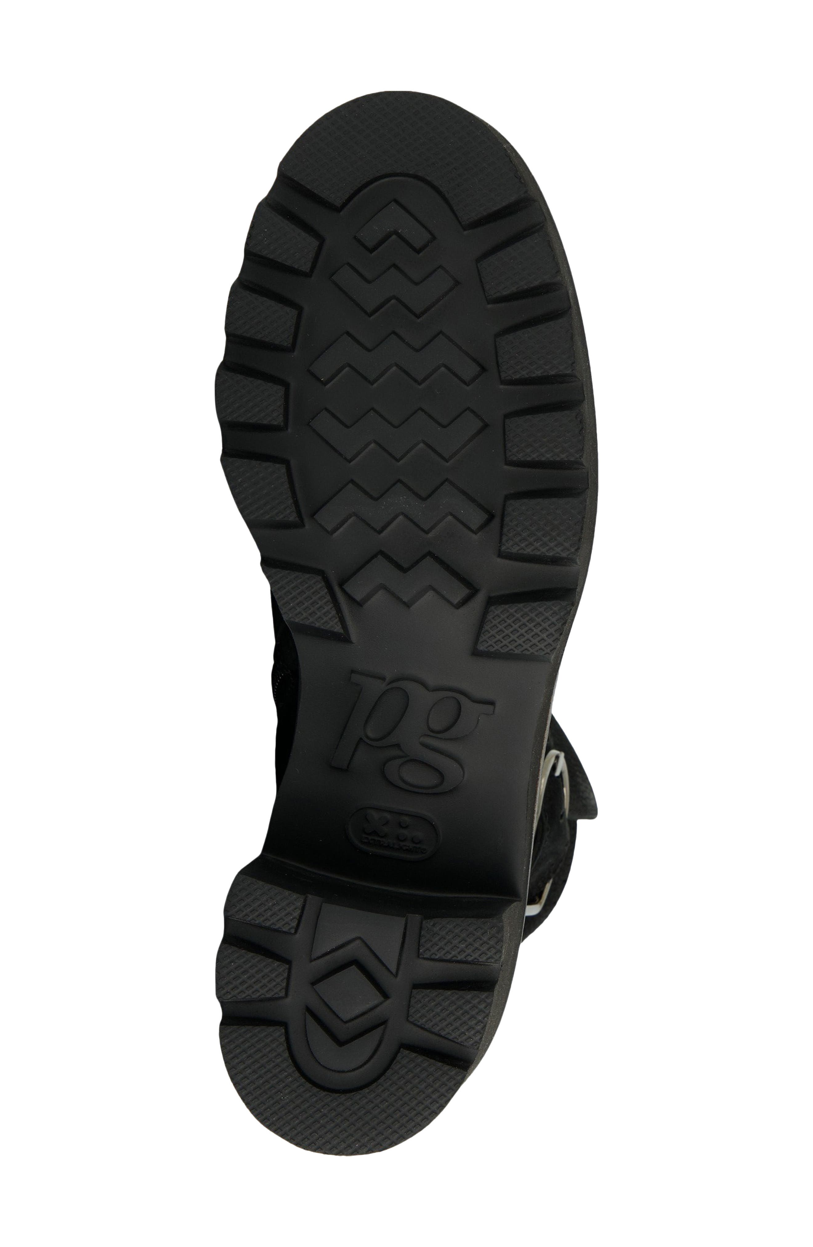 Elissa Combat Boot, Alternate, color, BLACK GRAINED NUBUK