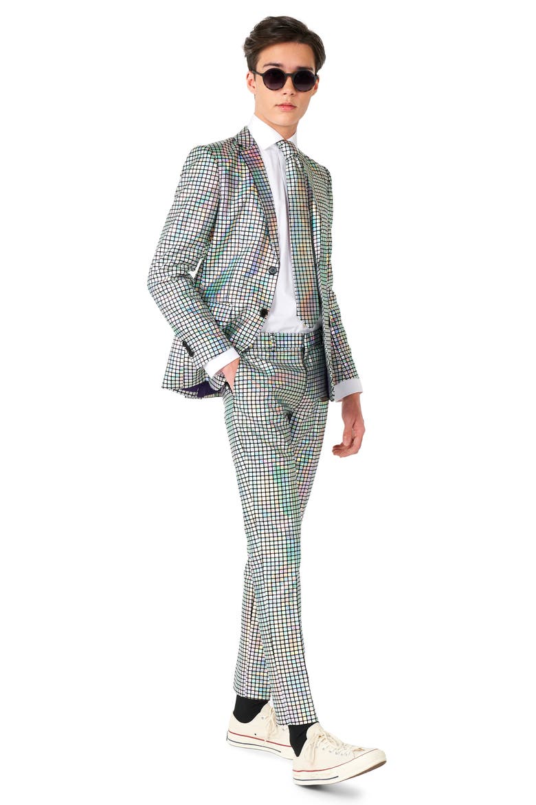 Kids' Mirror Patch Two-Piece Suit & Tie, Main, color, MISCELLANEOUS