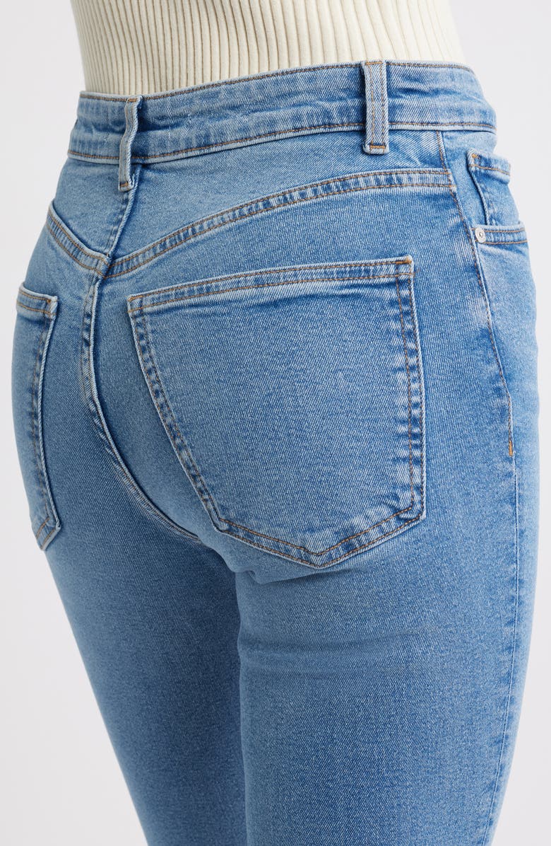 MANGO Sienna Raw Hem Crop Flare Jeans, Alternate, color, Medium Blue