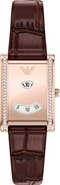 Emporio Armani Genni Embossed Leather Strap Tank Watch, 22mm x 32mm