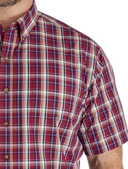 Harbor Bay By Dxl Big & Tall Easy-care Large Plaid Sport Shirt In Animal Print
