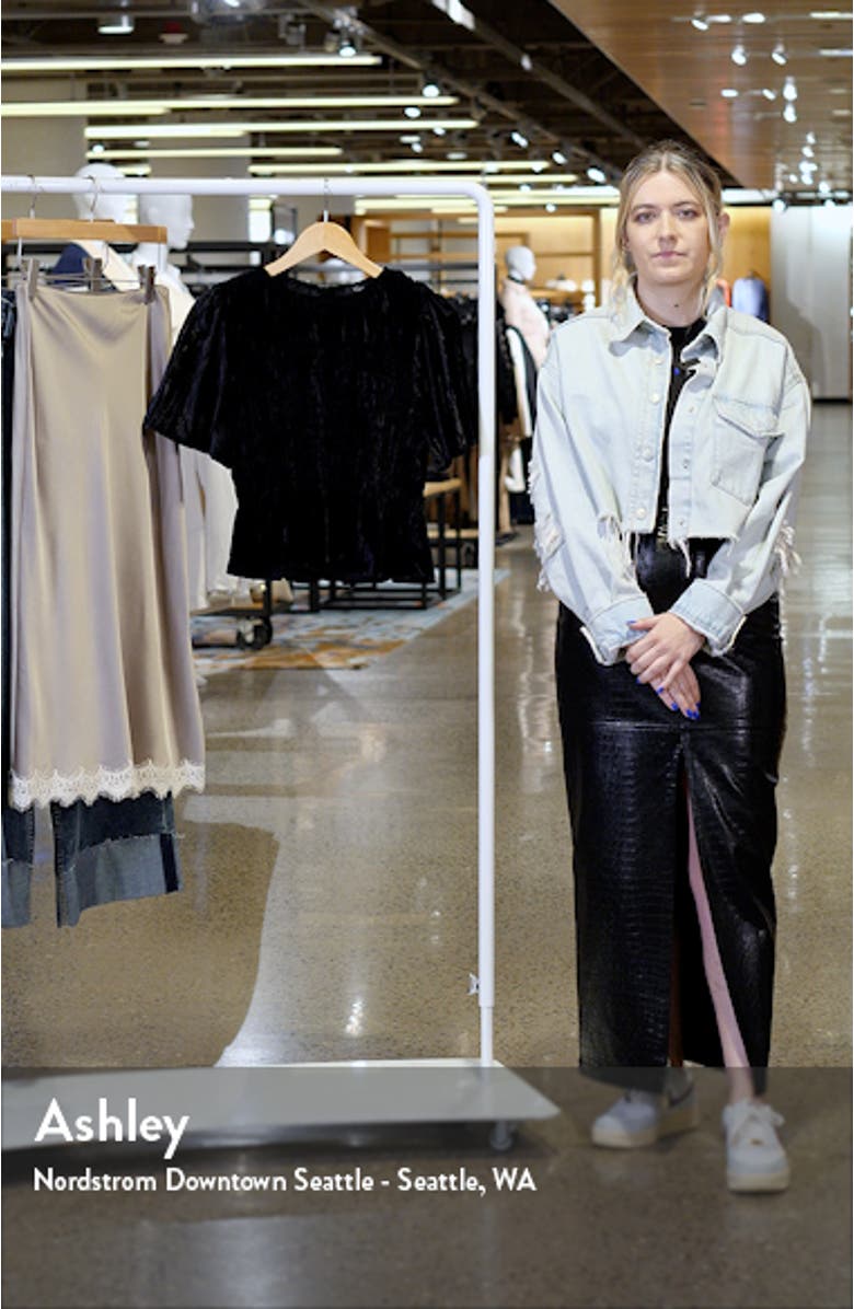 Rosie Velvet Smocked Peplum Top, sales video thumbnail