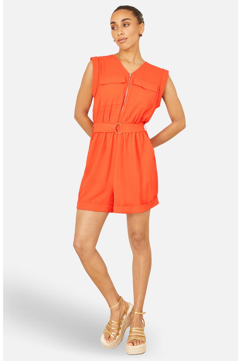 Utility Style Playsuit, Alternate, color, Orange