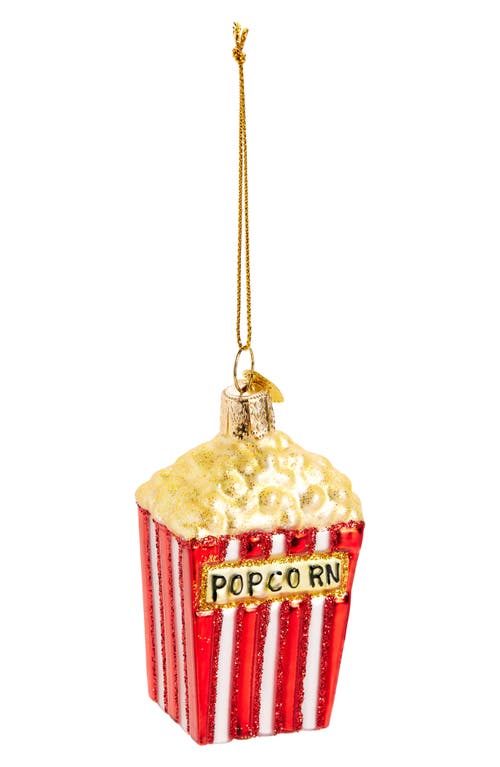 Old World Christmas Popcorn Glass Ornament In Red/white/golden Yellow