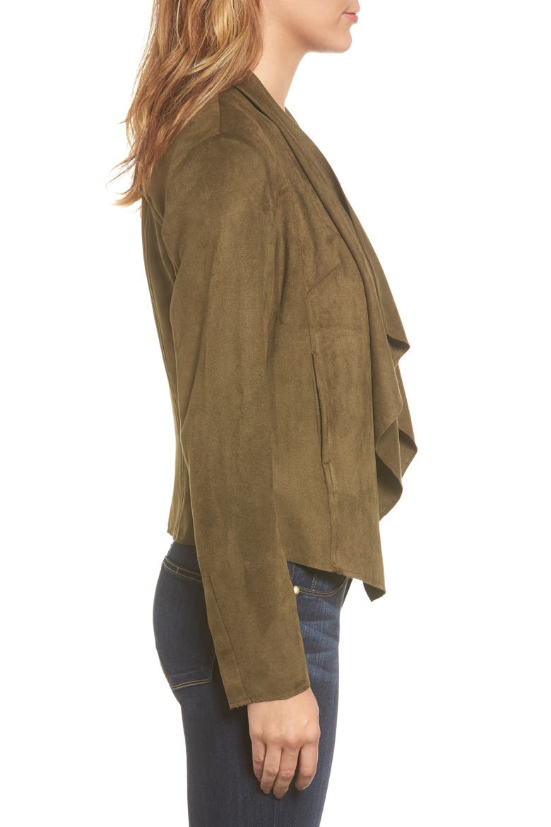 Tayanita Faux Suede Jacket, Alternate, color, OLIVE