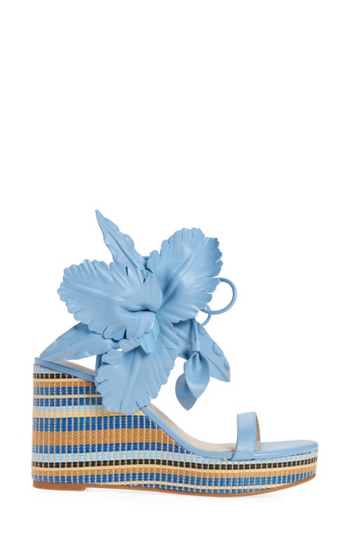Cecelia New York Lily Platform Wedge Sandal In Blue Multi