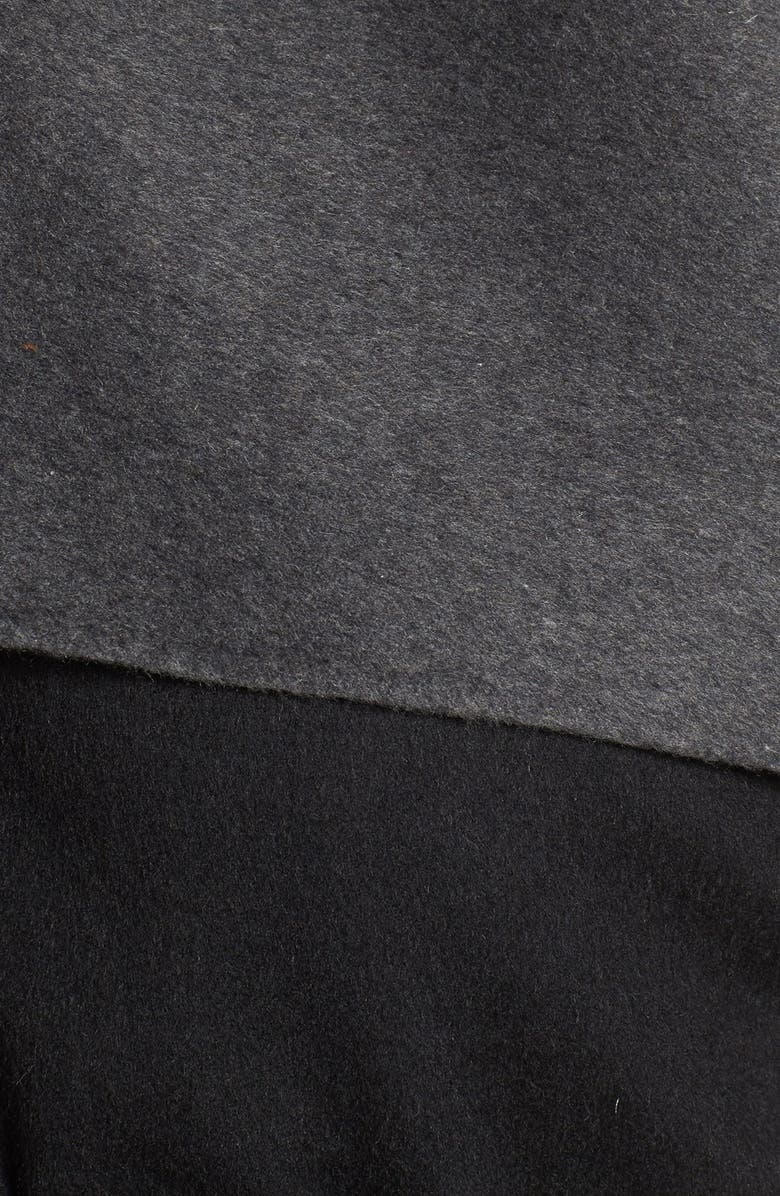 Mackage Leather Sleeve Wool Blend Wrap Coat, Alternate, color, 