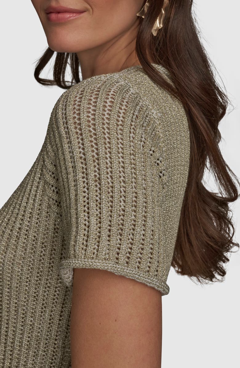 Donna Karan New York Open Knit Sheath Dress, Alternate, color, Crm/ Gold