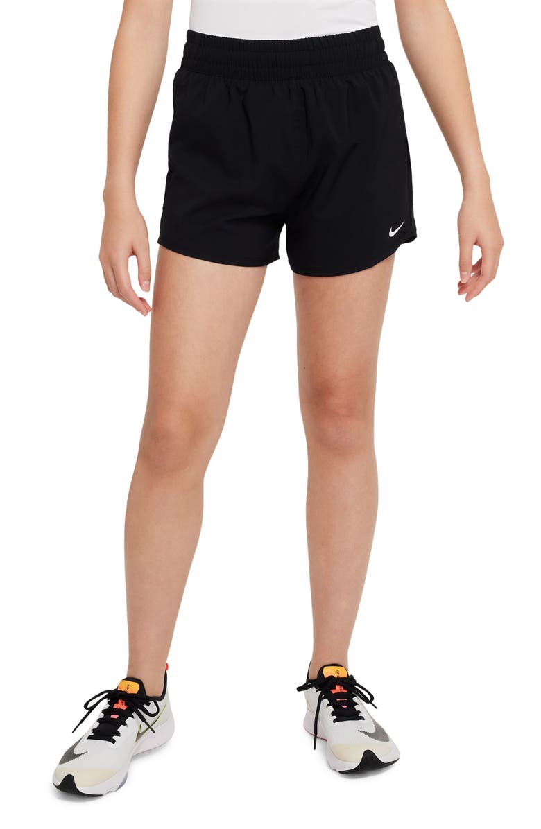 Nike Kids' Dri-FIT One Training Shorts, Main, color, 010 Black/White