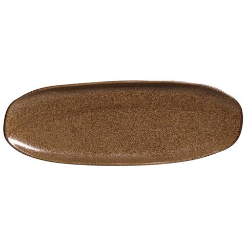 Shallow Organic Oval Platter Large Set of 4