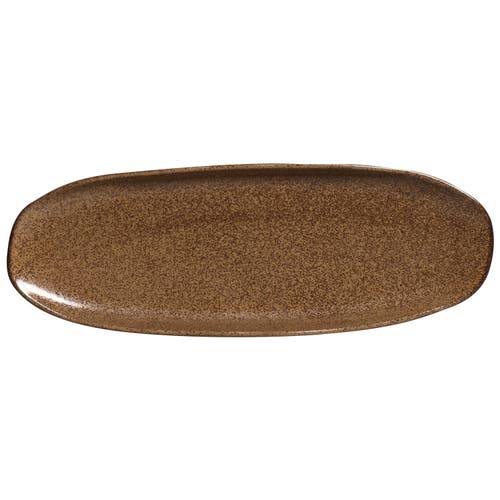 Porto Brasil Shallow Organic Oval Platter Large Set Of 4 In Brown