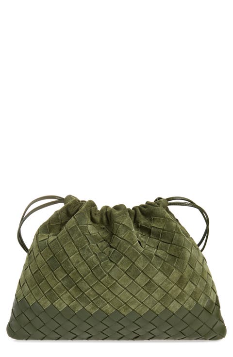 Medium Dustbag Intrecciato Suede & Leather Shoulder Bag