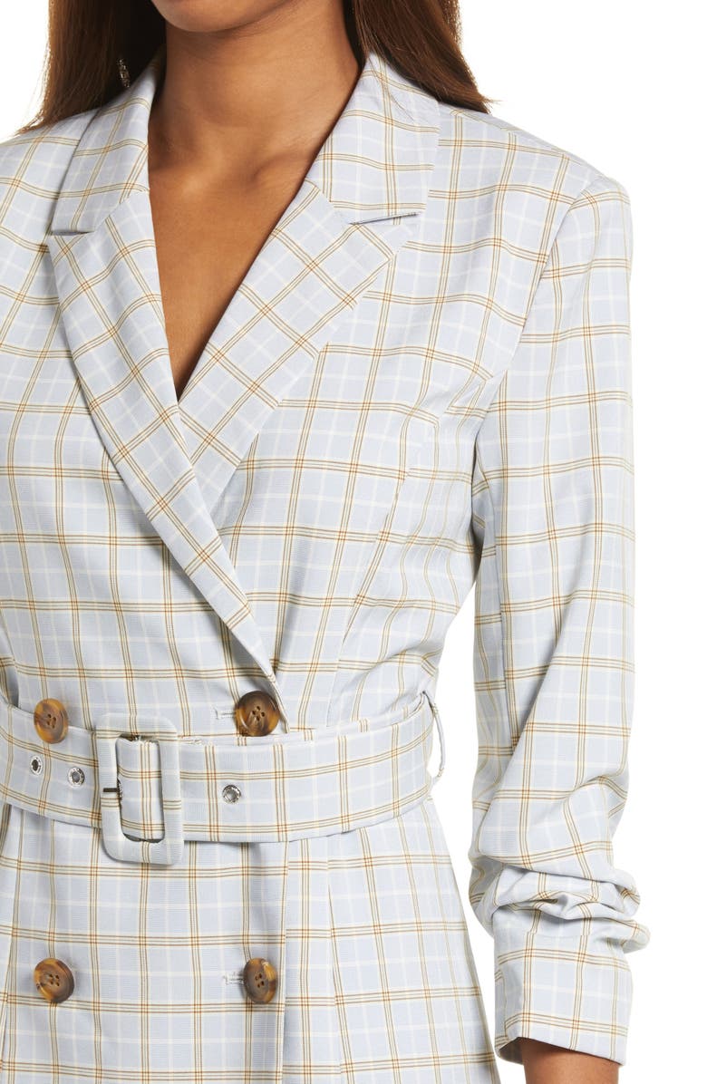 Adelyn Rae Windowpane Check Blazer Minidress, Alternate, color, 