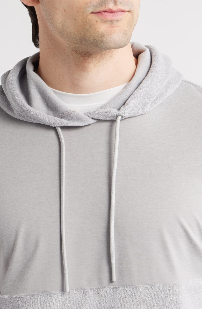 johnnie-O Haggard Mixed Media Pullover Hoodie, Alternate, color, Seal