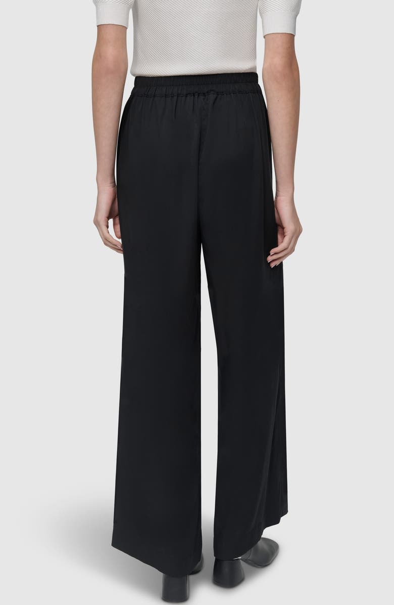 DKNY Logo Side Stripe Slub Satin Pants, Alternate, color, 