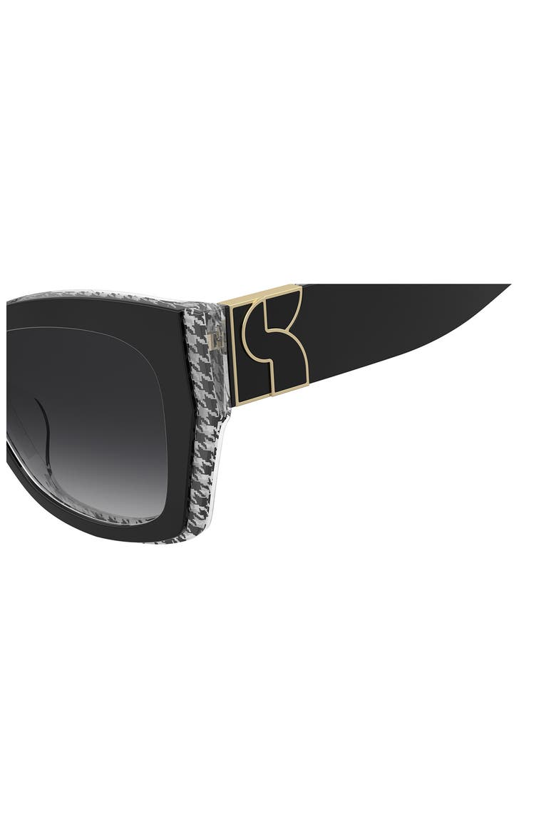jayda 53mm gradient cat eye sunglasses, Alternate, color, BLACK WHITE/ DARK GREY SF