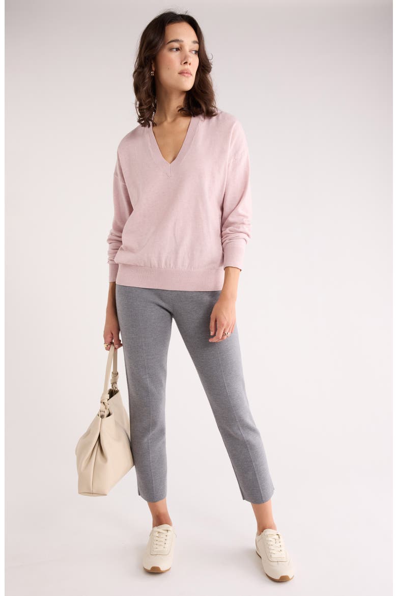 V-Neck Pullover Sweater, Alternate, color, PURPLE LILAC