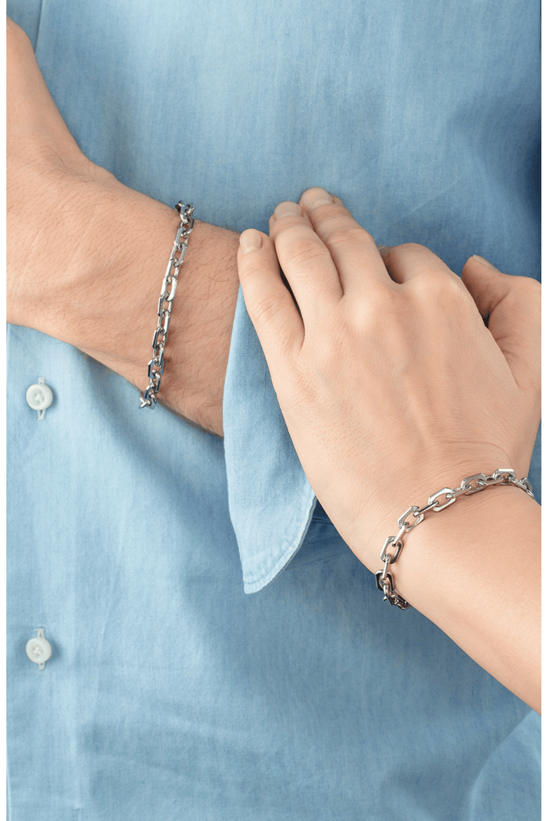 Unisex Bracelet Link Chain Silver, Alternate, color, Silver