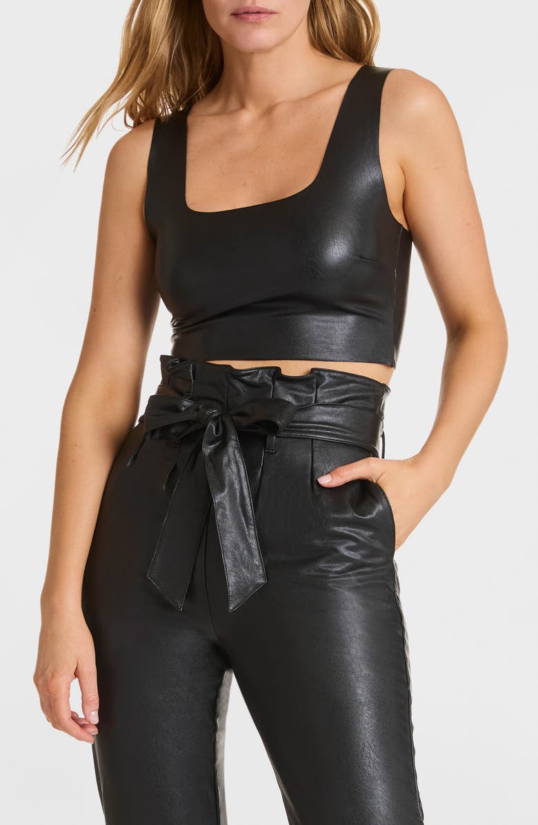 Commando Faux Leather Crop Top, Main, color, 
